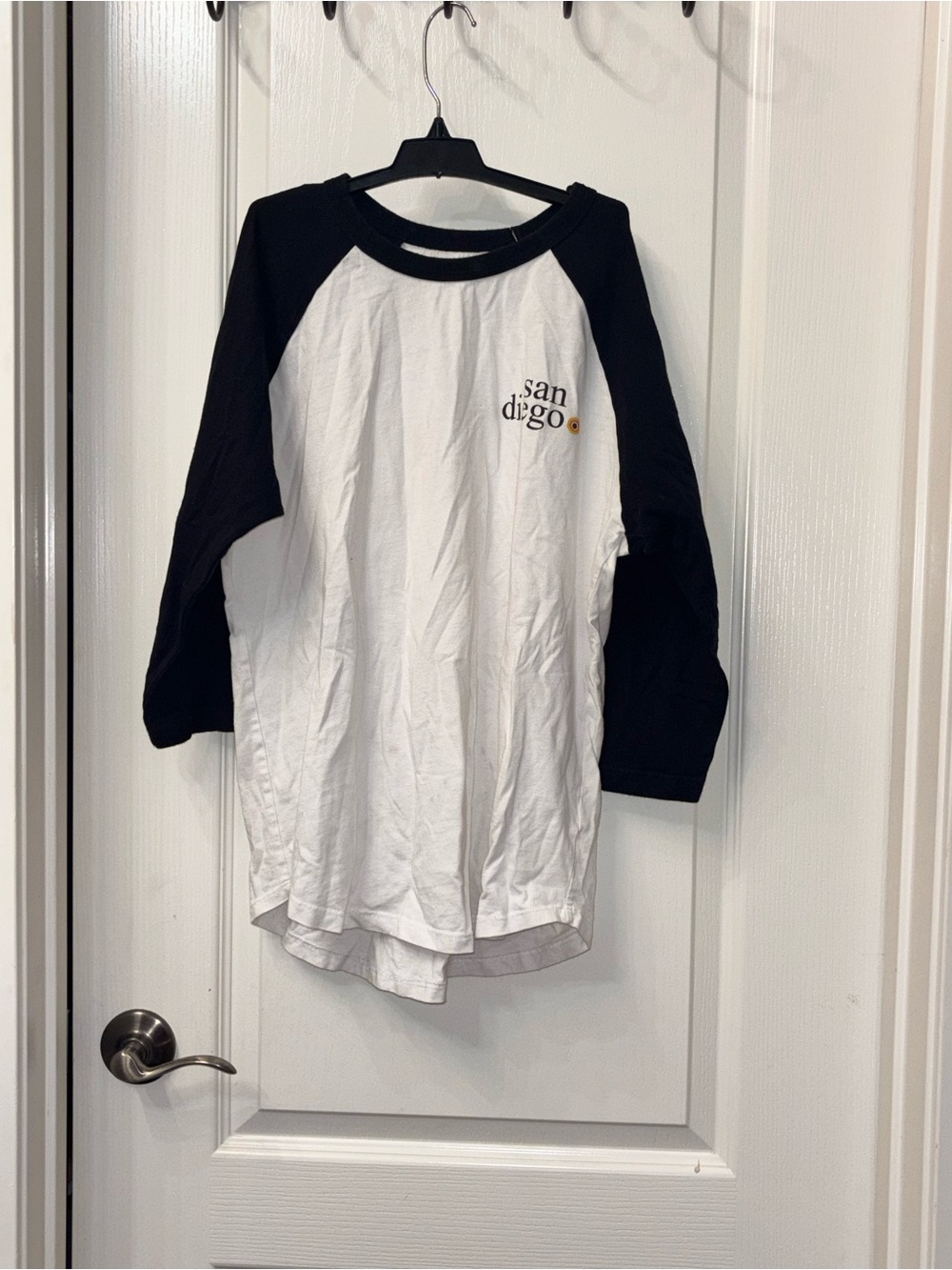 San Diego Raglan Long Sleeve Tee - Black & White